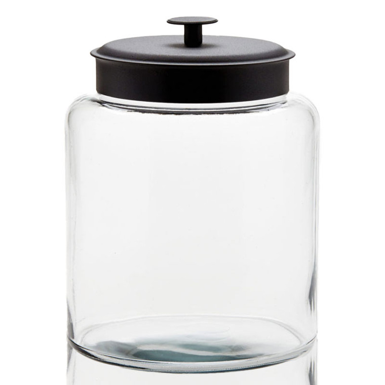 large black glass storage jar