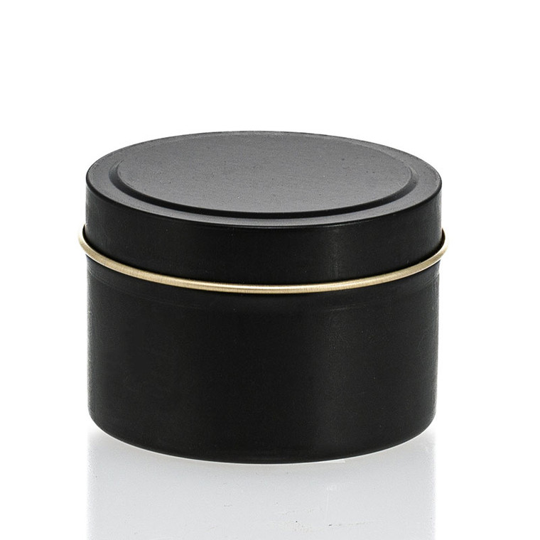 4 oz black candle tin