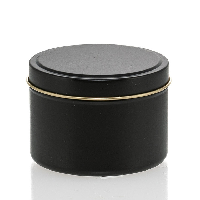 6 oz black candle tin