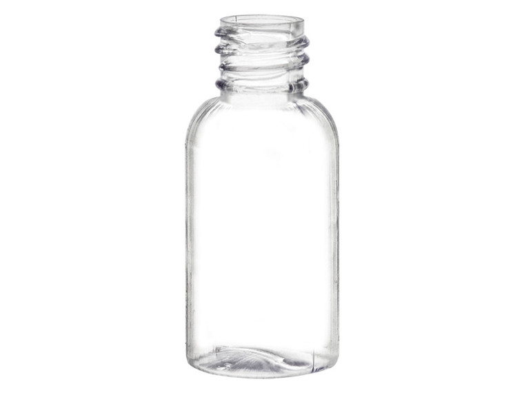 Clear 1 oz PET Boston Round Bottle