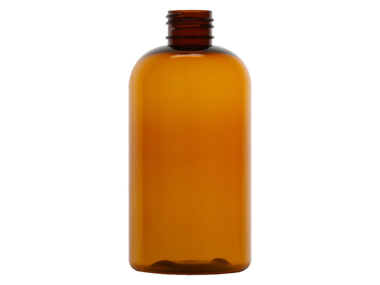 Amber Boston Round Bottle Plastic