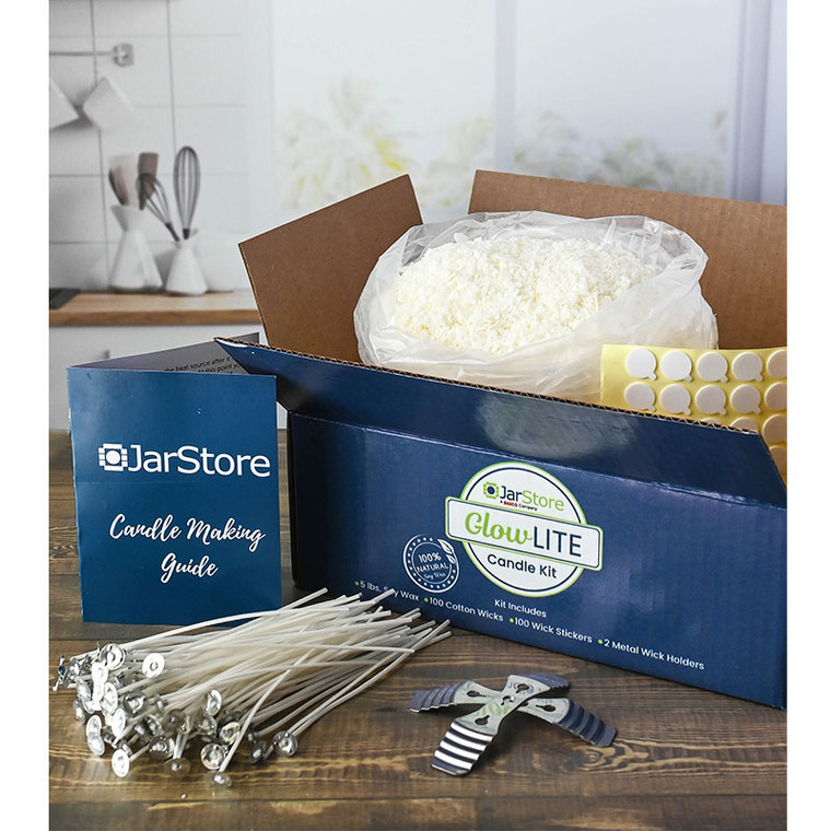 Candle making kit in kitchen