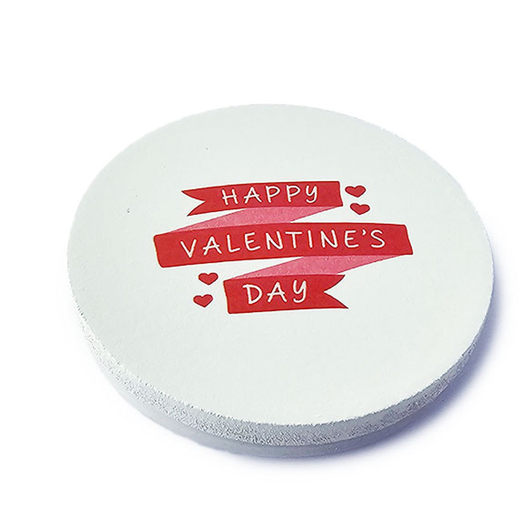 Happy Valentine's Day Ribbon wood candle lid