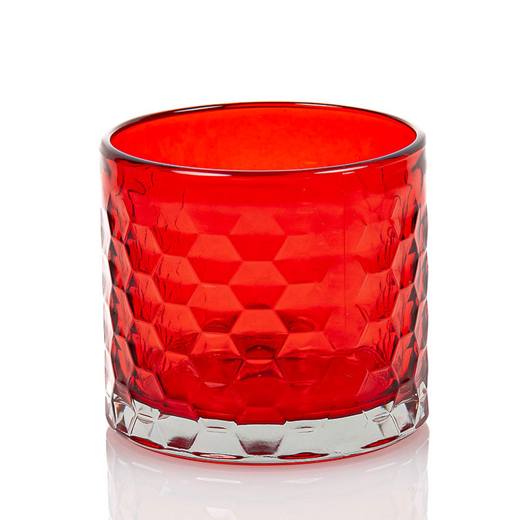 Red Hexagon Candle Jar