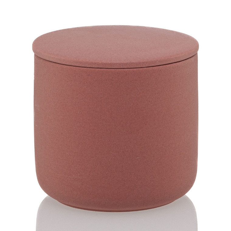 Pink candle container with lid