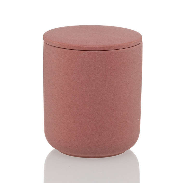 Tall Pink Ceramic jar with lid